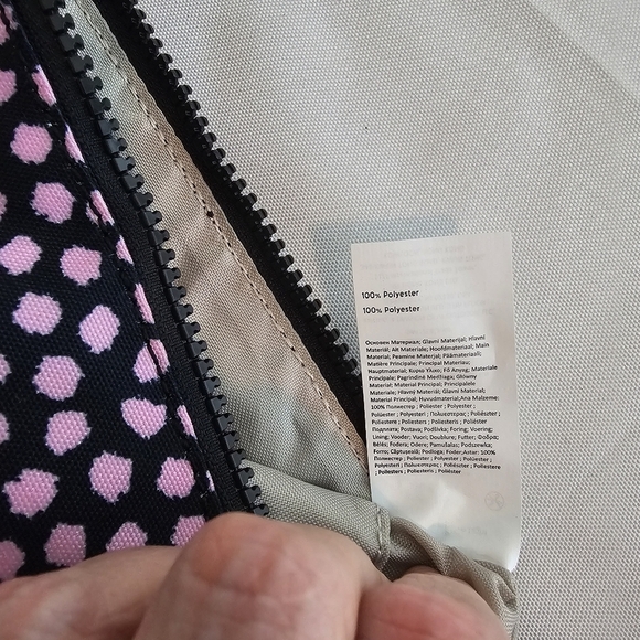 NWT Kipling Mikaela Nylon Crossbody Bag Pink & Black Dot Print w/ Monkey - Picture 10 of 14